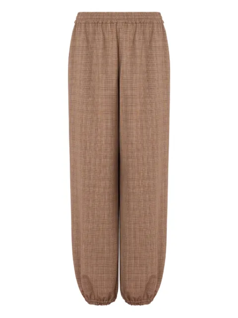 Moschino plaid-pattern elastic-waist trousers Brown A03140526
