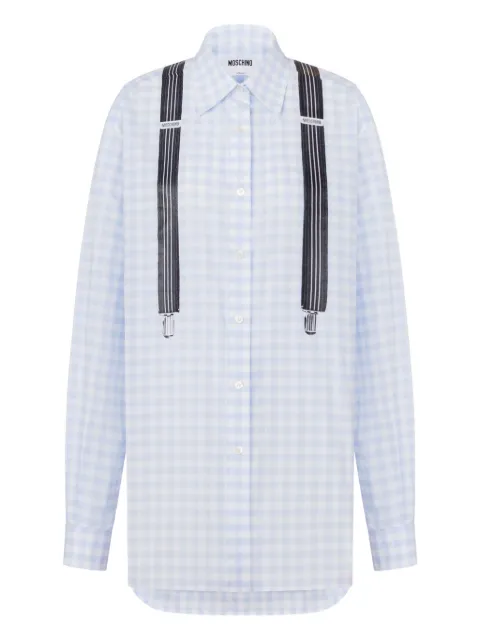 Moschino trompe-l'oeil print cotton shirt Purple A02270536