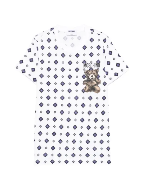 Moschino Moschino Teddy bear organic cotton jersey T-shirt White V07160541