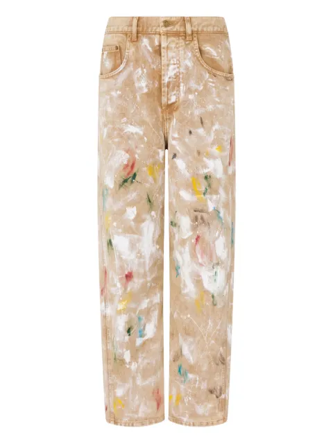 Moschino paint-splatter trousers Neutrals A03050540