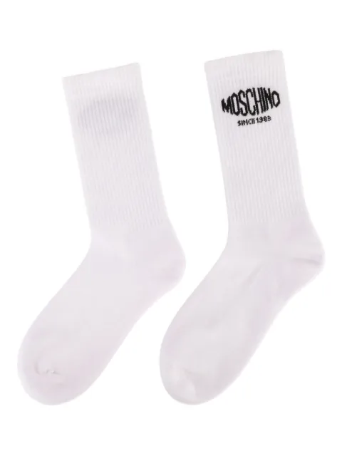 Moschino logo-embroidered socks White A34030598