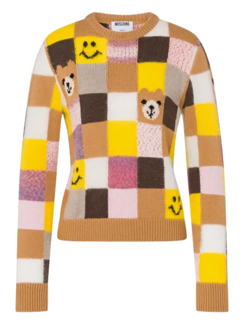 Moschino patchwork sweater Neutrals A09130505