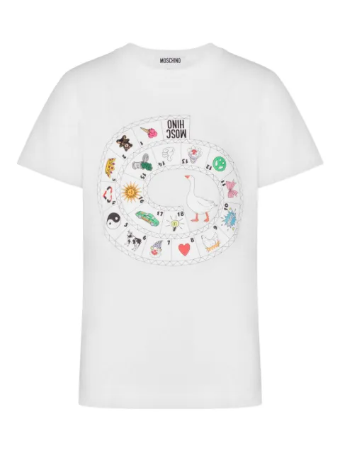 Moschino printed organic cotton jersey T-shirt White A07210541
