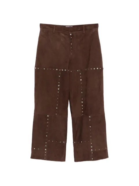 Moschino studded panel trousers Brown A37040572
