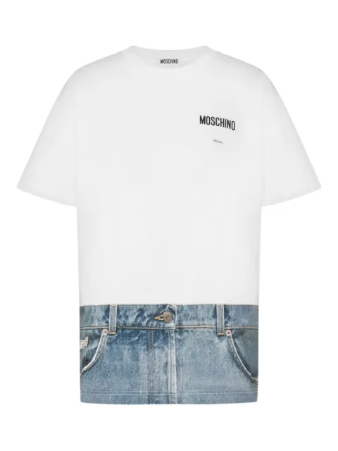 Moschino printed organic cotton jersey T-shirt White A07230541
