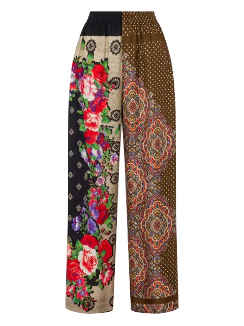 Moschino multi-pattern palazzo pants Brown A03300566