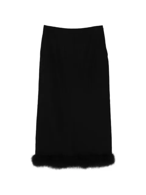 Moschino feather-trim maxi skirt Black A01100532