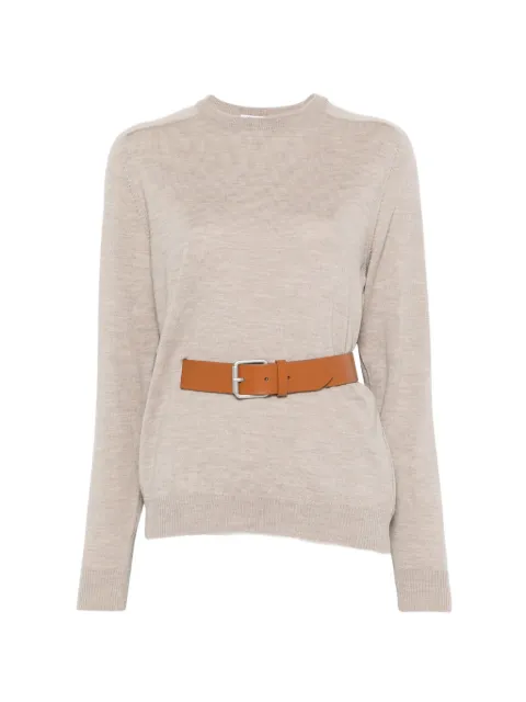 Moschino belt crewneck sweater Neutrals A09260500