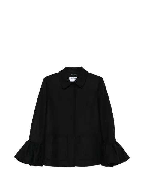 Moschino ruffle-sleeve coat Black V06120513