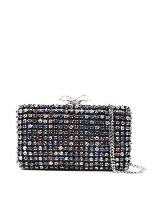 Self-Portrait chainmail crystal-embellished mini clutch bag Black RS26305BMU