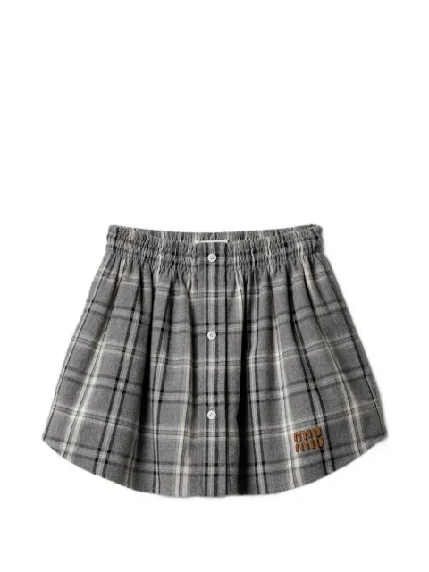 Miu Miu checked flannel miniskirt Grey MG2603SOOO1807
