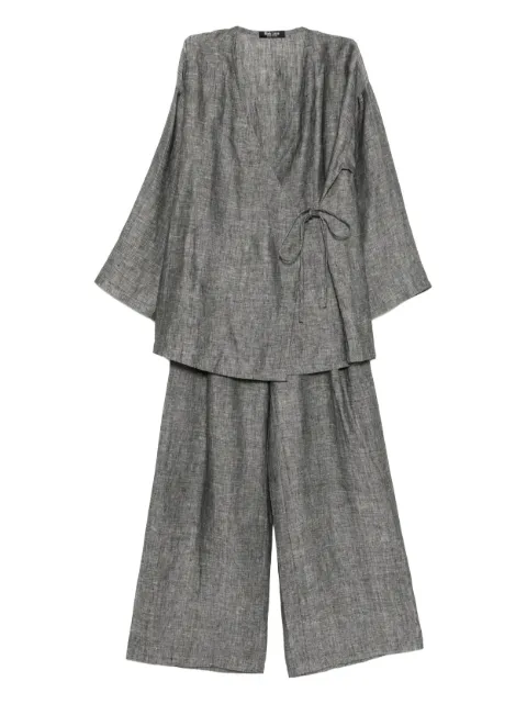 BLAKLACE tie-waist set Grey BLK0061
