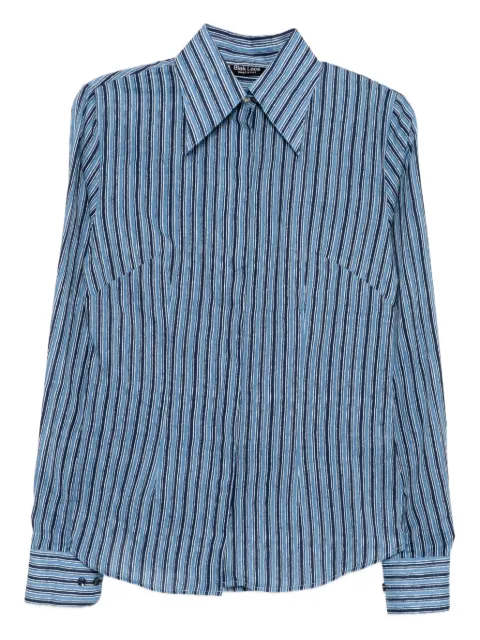 BLAKLACE striped-printed shirt Blue BLK0049