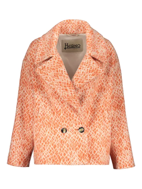 Herno double-breasted lapel-collar jacket Orange GA000244D33396R