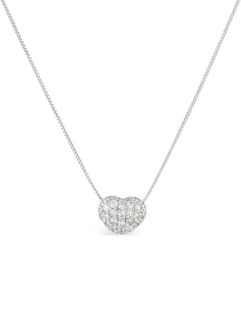 LB Exclusive 18K white gold diamond heart necklace Silver MF15110525