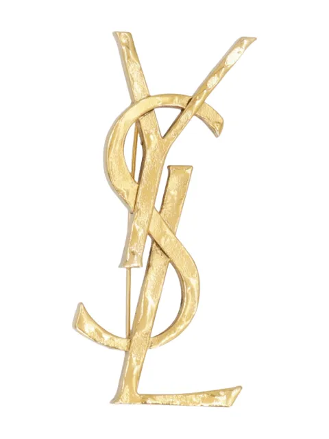 Saint Laurent Cassandre safety-hook brooch Gold 851079Y1500