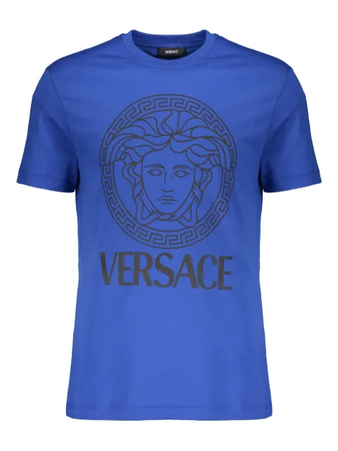 Versace logo-print crew-neck T-shirt Blue 10118611A16047