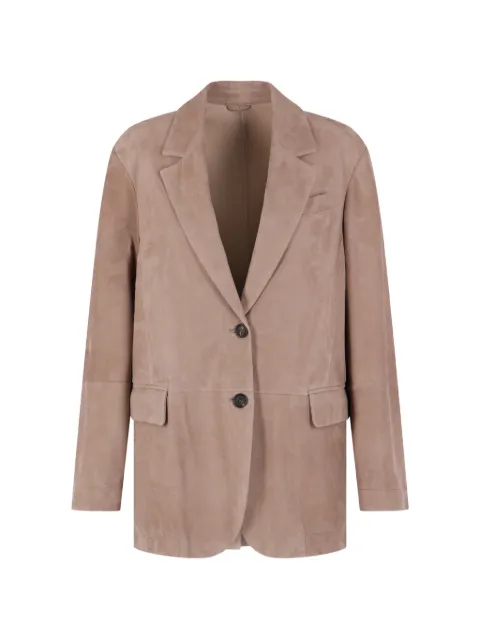 Brunello Cucinelli suede single-breasted blazer Brown MPCAI7366C4191