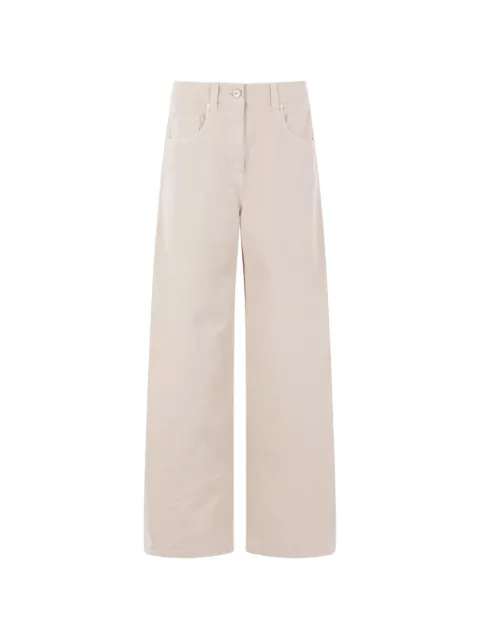 Brunello Cucinelli logo-patch straight jeans Neutrals M0H81P4059C8739