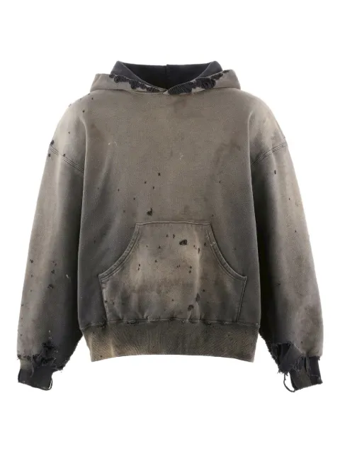 SAINT MXXXXXX distressed front pouch pocket hoodie Grey SMHR10000C56