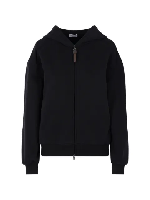 Brunello Cucinelli hooded zip-up sweater Black MN05NHF406C101