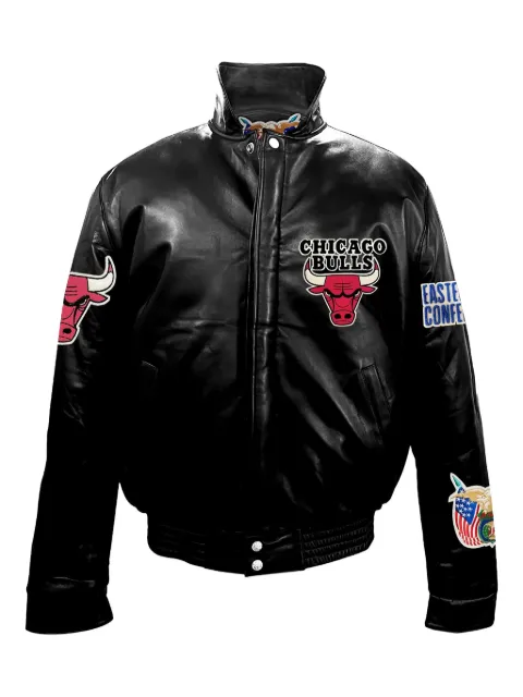 Jeff Hamilton Chicago Bulls leather puffer jacket Black 650A15B5EEDE2