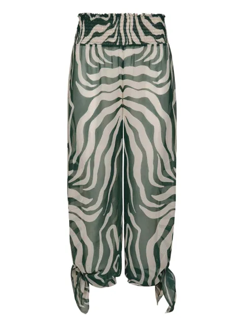 Johanna Ortiz In Eternity zebra-stripe trousers Green PT03425
