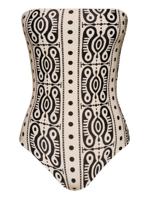 Johanna Ortiz Alta Mar printed swimsuit Neutrals PT03491
