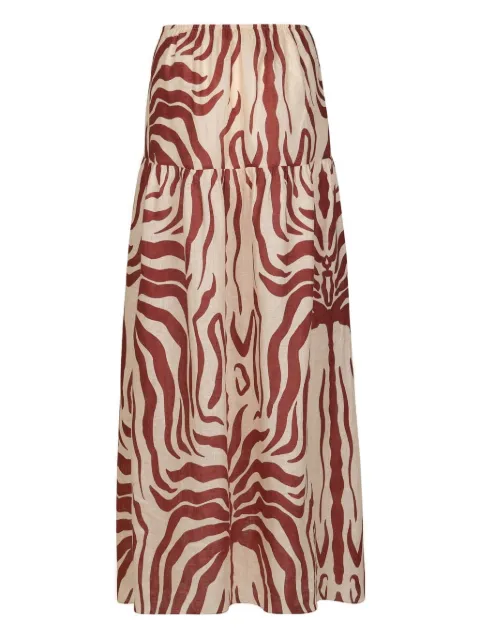 Johanna Ortiz Bohemia tiered skirt Neutrals PT03400