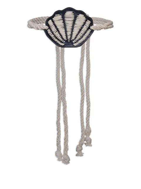 Johanna Ortiz Movimiento Marítimo shell-detail rope belt Black AC02761