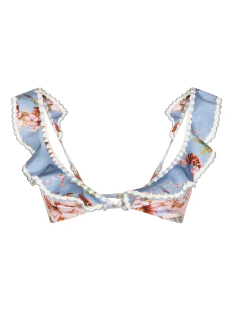 ZIMMERMANN Awaken ruffled crochet bikini top Blue 5776WRS261