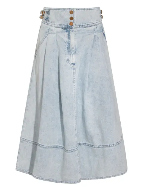 ZIMMERMANN buckle pleated skirt Blue 6382SC26R