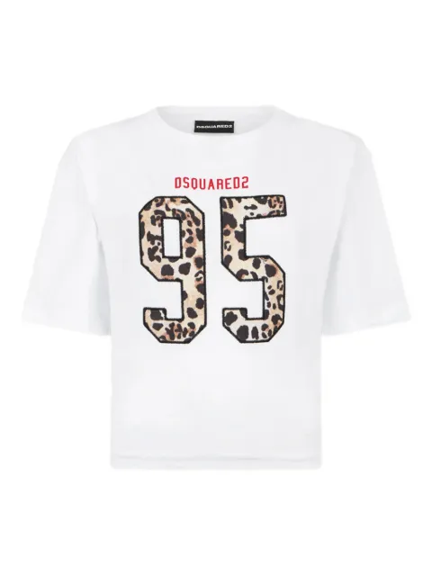 DSQUARED2 Wild2 cropped breezy fit T-shirt White S72GD0619D20020