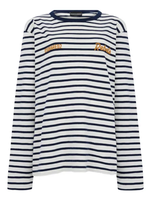 DSQUARED2 striped breezy fit T-shirt White S75GD0514D20107