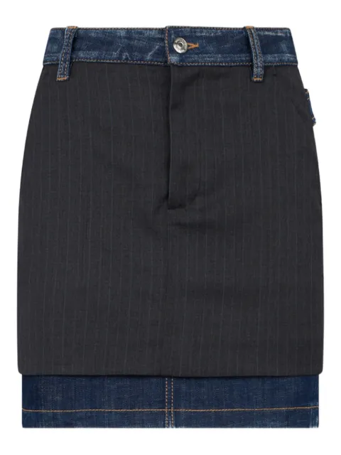 DSQUARED2 dark wash hybrid denim tailor skirt Black S72MA1061S35739