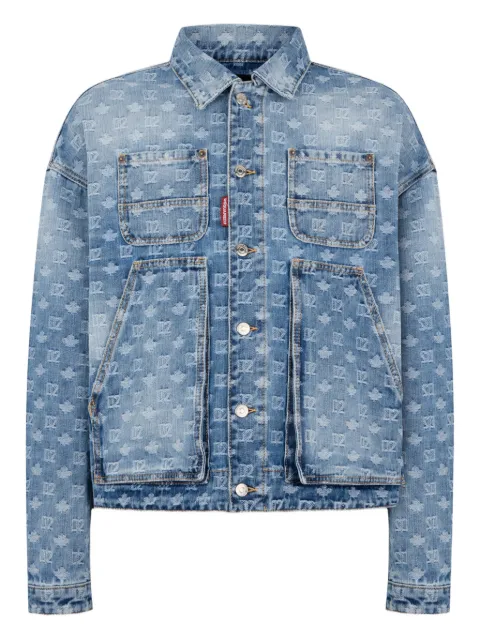DSQUARED2 logo-embellishment denim jacket Blue S74AM1687D30023