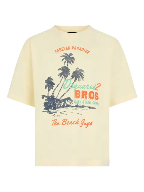 DSQUARED2 Summer loose fit T-Shirt Neutrals S74GD1547D20106