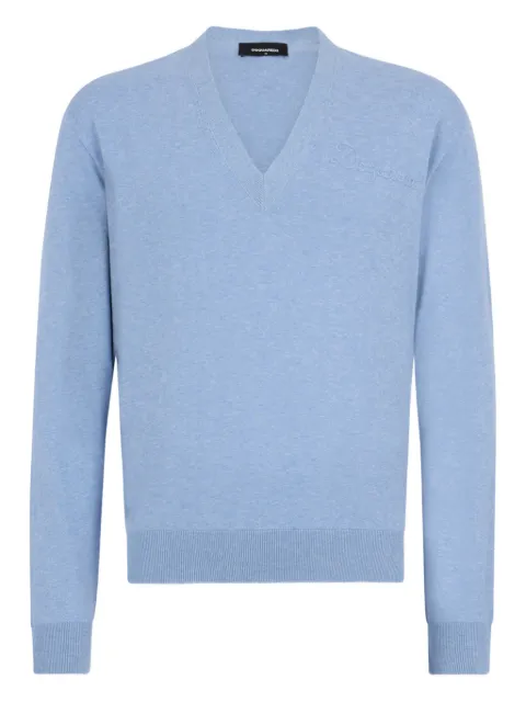 DSQUARED2 knit V-neck pullover Blue S74HA1623D13200