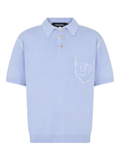 DSQUARED2 short-sleeves embroidery-logo polo shirt Blue S71HA1413D13214