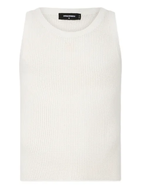DSQUARED2 D2 Upside Down knit tank top White S71HA1419D13219