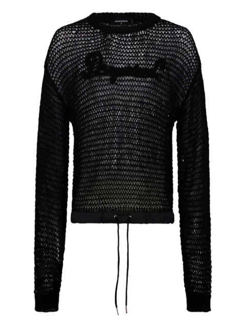 DSQUARED2 signature open work pullover Black S71HA1410D13209