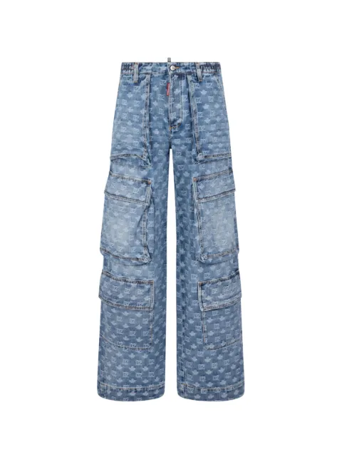 DSQUARED2 logo-print trousers Blue S75KB0545D30023