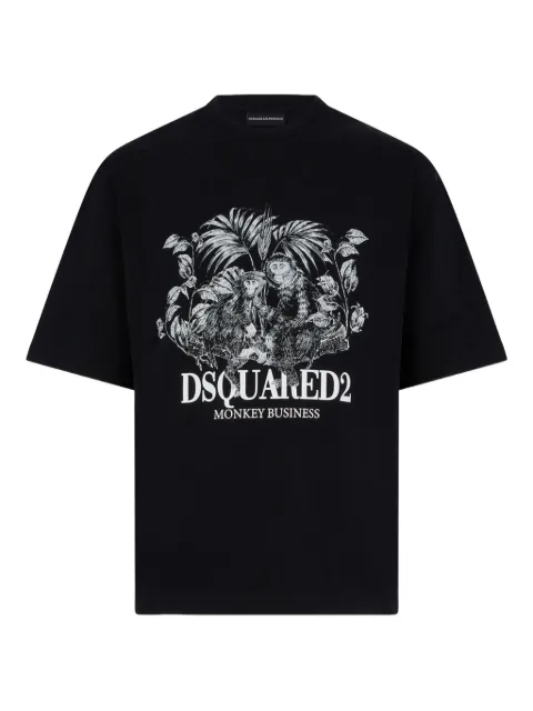 DSQUARED2 Monkey Business loose fit T-shirt Black S74GD1545D20106
