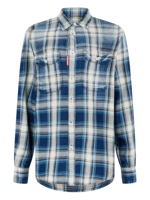 DSQUARED2 check pocket shirt Blue S75DL0950D35442