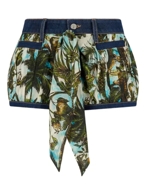 DSQUARED2 Monkey Business denim mix balloon shorts Green S75MU0518D30011
