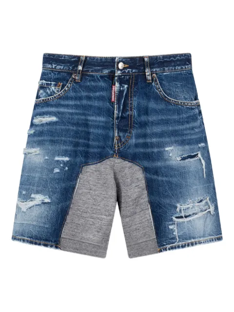 DSQUARED2 medium Ripped wash hybrid shorts Blue S74MU0930D30011