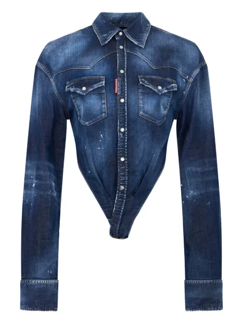 DSQUARED2 deep cut night whisper denim shirt Blue S72DL0784S30341