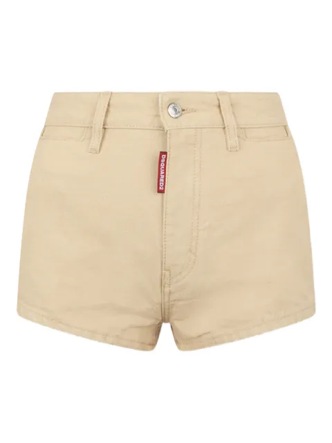 DSQUARED2 Oxford denim high-waist hot pants Neutrals S75MU0521D30026
