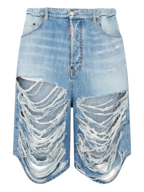 DSQUARED2 light destroyed wash Surfer shorts Blue S71MU0890D30011