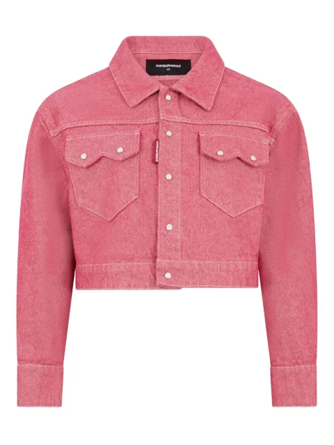 DSQUARED2 Oxford denim boxy jeans jacket Pink S75AM1158D30026